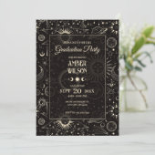 宇宙占星術の神秘的な月日の卒業 招待状 (スタンド正面)