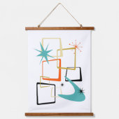 宇宙原子時代抽象芸術広場ミッドセンチュリー 吊り下げ型タペストリー (正面)