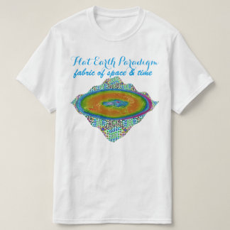 宇宙及び時間$14.95の平らな地球の範例の生地 Tシャツ