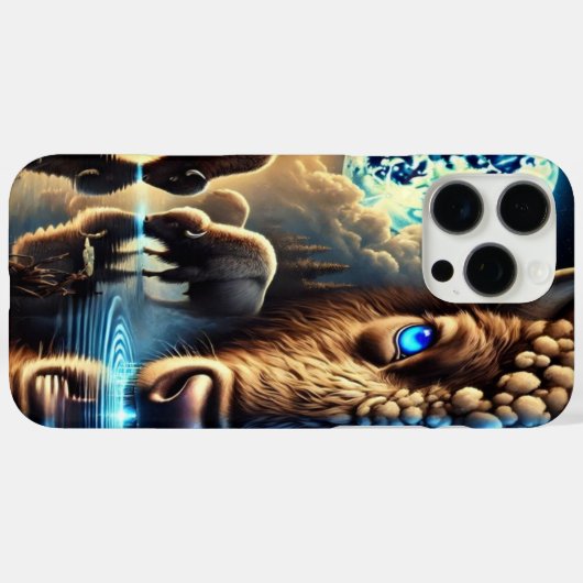 宇宙反射シーンの中のエーテル様式のバッファロー Case-Mate iPhoneケース (裏面 (横))