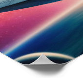 宇宙受飛んでいるけ皿 ポスター (角)