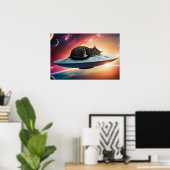 宇宙受飛んでいるけ皿 ポスター (ホームオフィス)