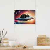 宇宙受飛んでいるけ皿 ポスター (キッチン)