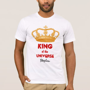 宇宙名前の金ゴールドの王冠34Vのおもしろいな王 Tシャツ