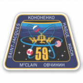 宇宙国際的駅探検隊ISS-59 シール (正面)