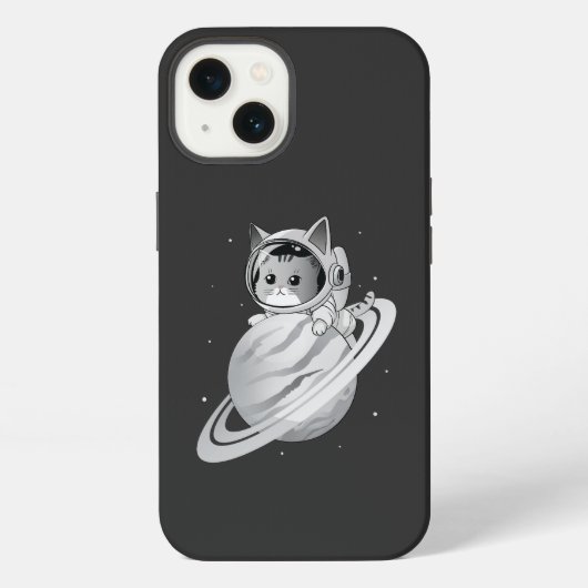 宇宙土星の宇宙飛行士 iPhoneケース (裏面)