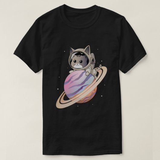 宇宙土星の宇宙飛行士 Tシャツ (デザイン正面)
