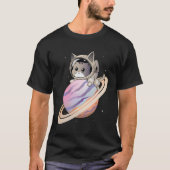 宇宙土星の宇宙飛行士 Tシャツ (正面)