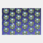 宇宙地球外エイリアンスカル ラッピングペーパーシート (正面3)