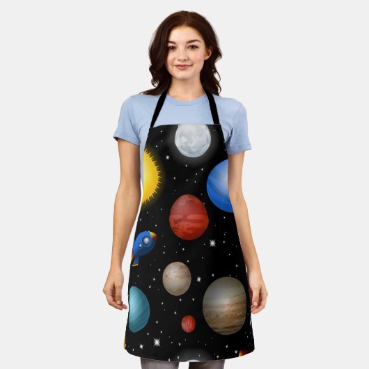 宇宙型 エプロン (着用した状態)