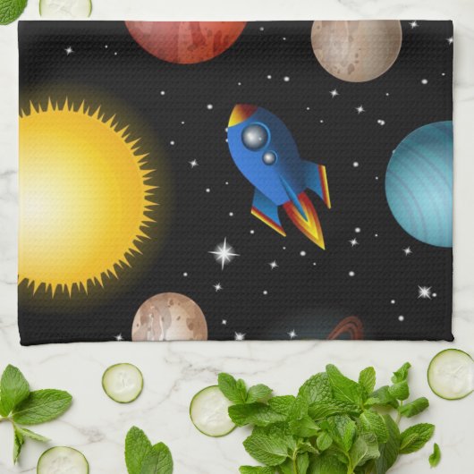 宇宙型 キッチンタオル (折り畳み)