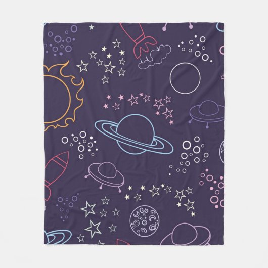 宇宙型 フリースブランケット (正面)