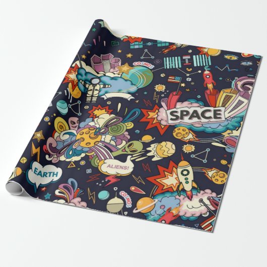 宇宙型 ラッピングペーパー (アンロールド)