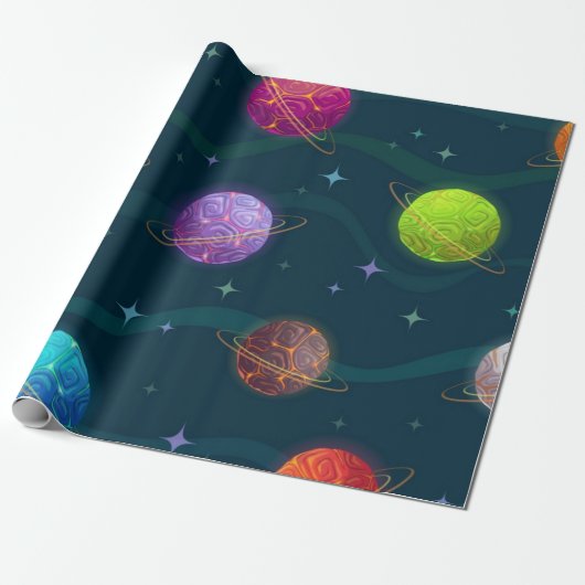 宇宙型 ラッピングペーパー (アンロールド)