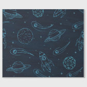 宇宙型 ラッピングペーパー (フラット)