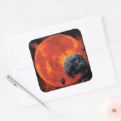 宇宙墓地スカルハロウィン銀河系オブホラー スクエアシール (封筒)