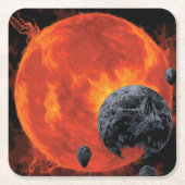 宇宙墓地スカルハロウィン銀河系オブホラー スクエアペーパーコースター (正面)