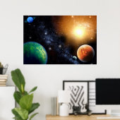 宇宙壁壁画ポスターボーイズベッドルーム ポスター (ホームオフィス)