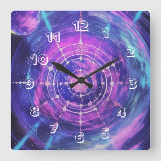 宇宙壁時計 スクエア壁時計 (正面)