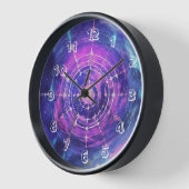 宇宙壁時計、10インチの黒い木枠 壁時計 (傾斜)