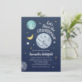 宇宙外モダン銀河系ベビーシャワーカウントダウン 招待状 (スタンド正面)