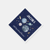 宇宙外惑星銀河系金ゴールドブルーボーイ誕生日 スタンダードカクテルナプキン (角)