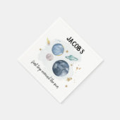 宇宙外惑星銀河系金ゴールドブルーボーイ誕生日 スタンダードカクテルナプキン (角)