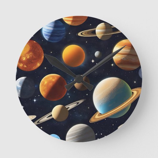 宇宙外惑星2 ラウンド壁時計 (正面)