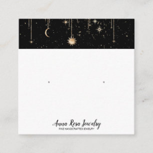*～*宇宙天の太陽月のイヤリングジュエリー スクエア名刺