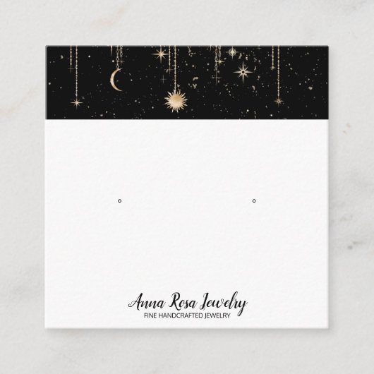 *～*宇宙天の太陽月のイヤリングジュエリー スクエア名刺 (正面)