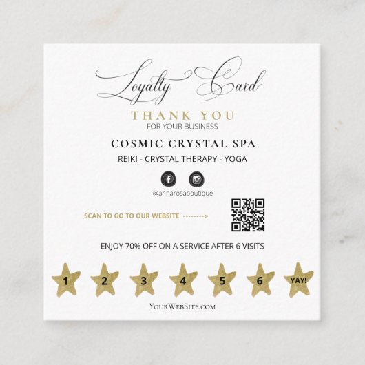 *～*宇宙天のBoho QR報奨金ゴールド星  ロイヤリティカード (正面)