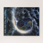 宇宙天文学の天星の地球タイポグラフィ ジグソーパズル (横)