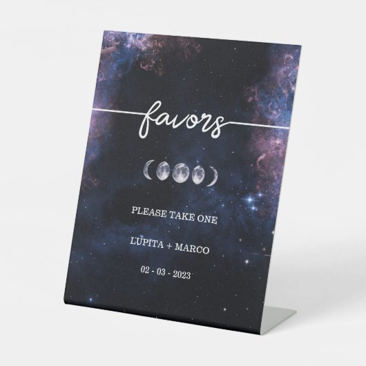 宇宙天文学エレガントな結婚式の好意 台座サイン (正面)