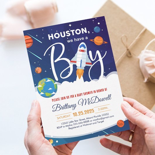宇宙太陽のプラネットシステム男の子のシャワー 招待状