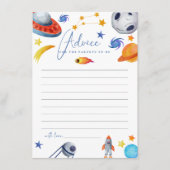 宇宙太陽の方式 |水の色ベビーシャワーのアドバイス エンクロージャーカード (正面)