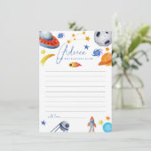 宇宙太陽の方式 |水の色ベビーシャワーのアドバイス エンクロージャーカード (スタンド正面)