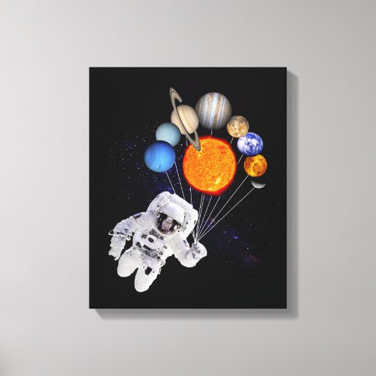 宇宙太陽の系太陽系宇宙飛行士の天の川 キャンバスプリント (正面)