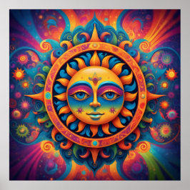 宇宙太陽：タペストリサイケデリックー ポスター