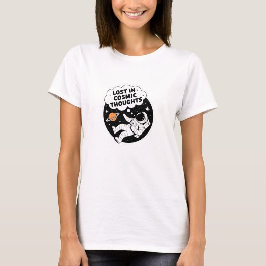 宇宙失った的な考えで Tシャツ (正面)