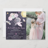 宇宙女子ベビーシャワー銀河系ベビーシャワー 招待状 (正面)