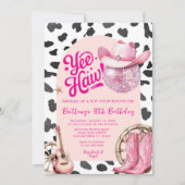 宇宙女性のカーボーイウェスタン女性のカーボーイ30th誕生日 招待状 (正面)