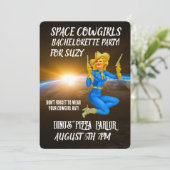 宇宙女性のカーボーイカスタムバチェロレッテ招待状 招待状 (スタンド正面)
