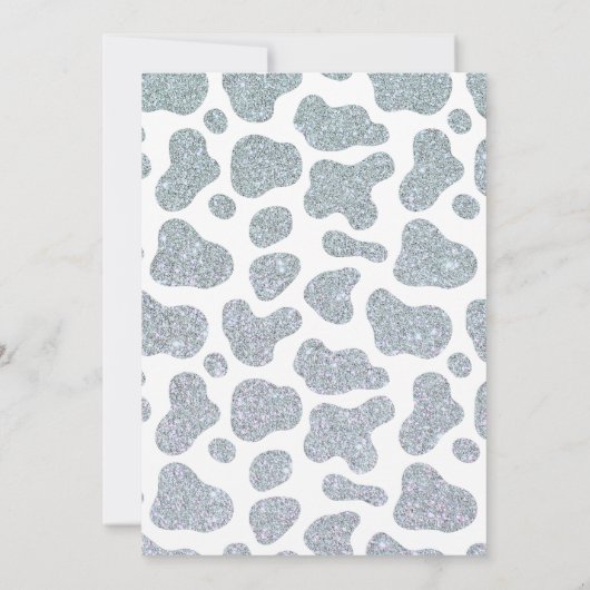 宇宙女性のカーボーイグリッター牛プリントバチェロレッテ 招待状 (裏面)