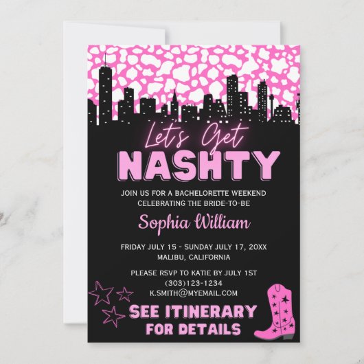 宇宙女性のカーボーイデザートレッツナッシュティバッハ 招待状 (正面)