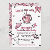 宇宙女性のカーボーイバチェロレッテ招待状 招待状 (正面/裏面)