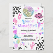 宇宙女性のカーボーイバチェロレッテ週末の日程 招待状 (正面)