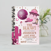 宇宙女性のカーボーイバチェロレッテ 箔招待状 (立ち正面)