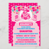 宇宙女性のカーボーイ卒業パーティー招待状 招待状 (正面/裏面)