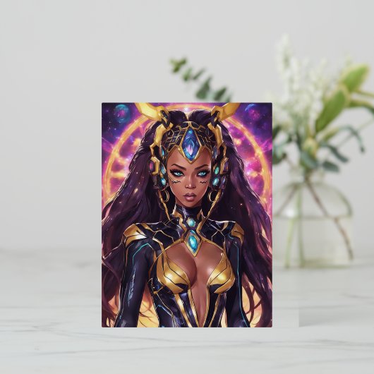 宇宙女神としてのアニメポートレート 箔シーズンポストカード (立ち正面)