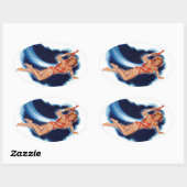 宇宙女 楕円形シール (シート)